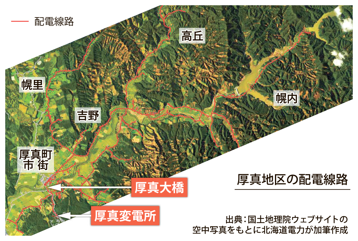 図_厚真地区の配電線路+